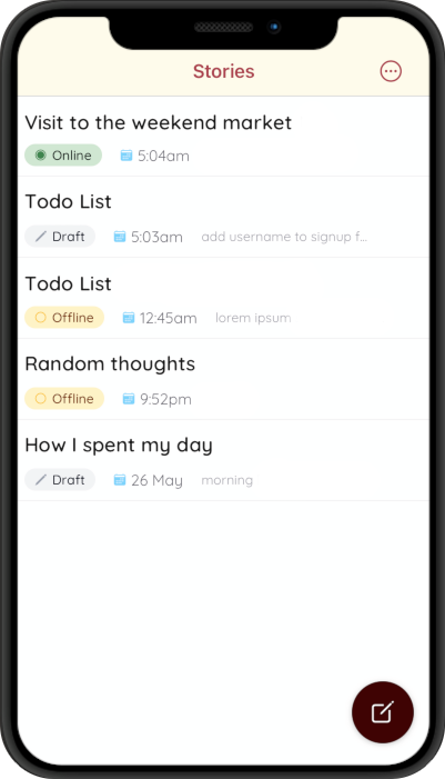 Journl lets you create story drafts in offline mode